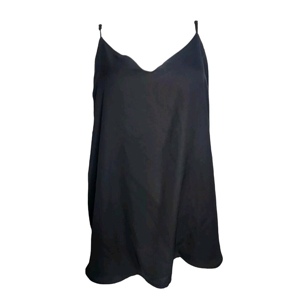 ASOS Solid All Black Sleeveless‎ V Neck Spaghetti Strap Top Womens US Size 8